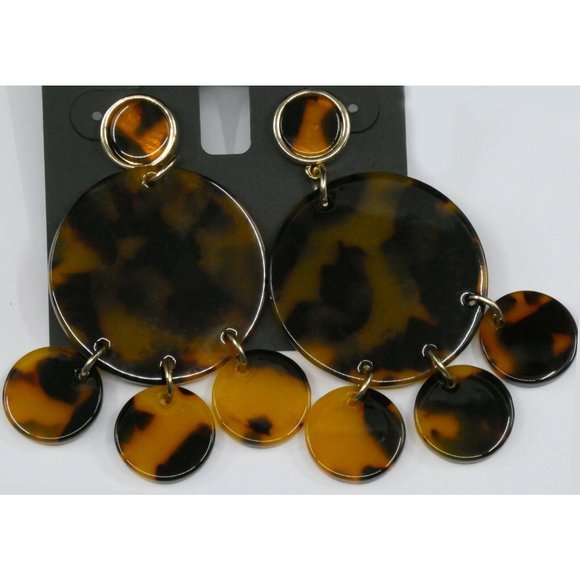 New Inc Gold-Tone Tortoise-Look Circle Chandelier - Picture 3 of 4